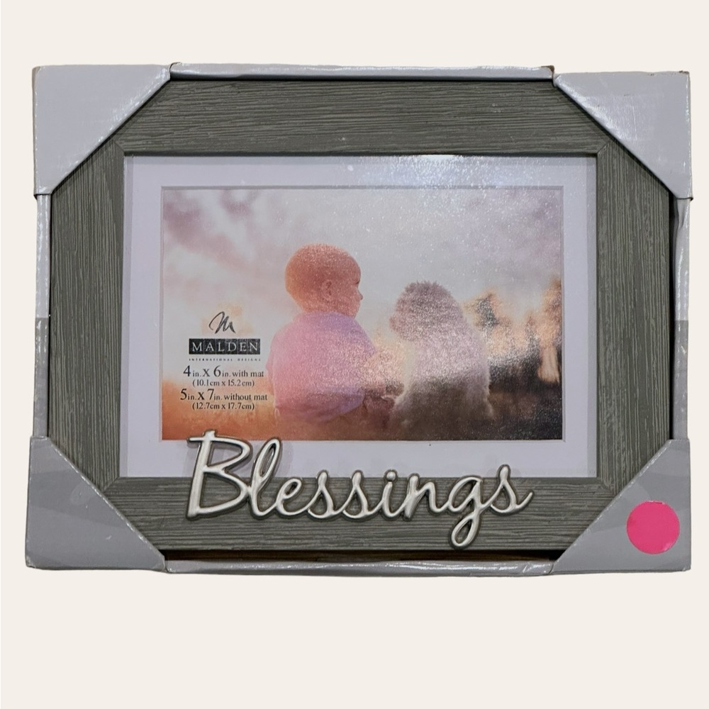 Malden International Designs BLESSINGS Picture Frame 4x6 Silver NEW